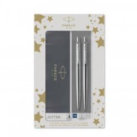 Rinkinys Parker Automatinis pieštukas + Tušinukas Jotter Stainless Steel CT