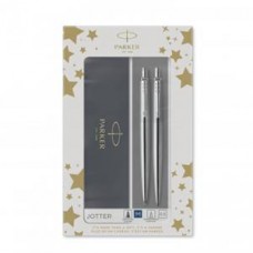 Rinkinys Parker Automatinis pieštukas + Tušinukas Jotter Stainless Steel CT