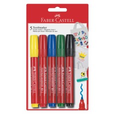 Žymekliai tekstilei Faber-Castell (5 spalvų)