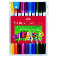 Flomasteriai dvipusiai Faber Castell 10 spalvų